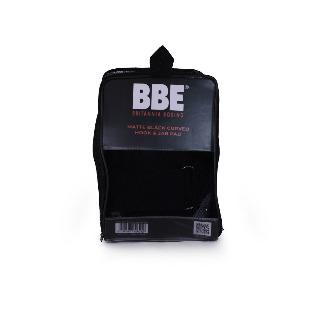 Coussinets de boxe incurvés noirs mats pour crochets et coups de poing BBE Boxing