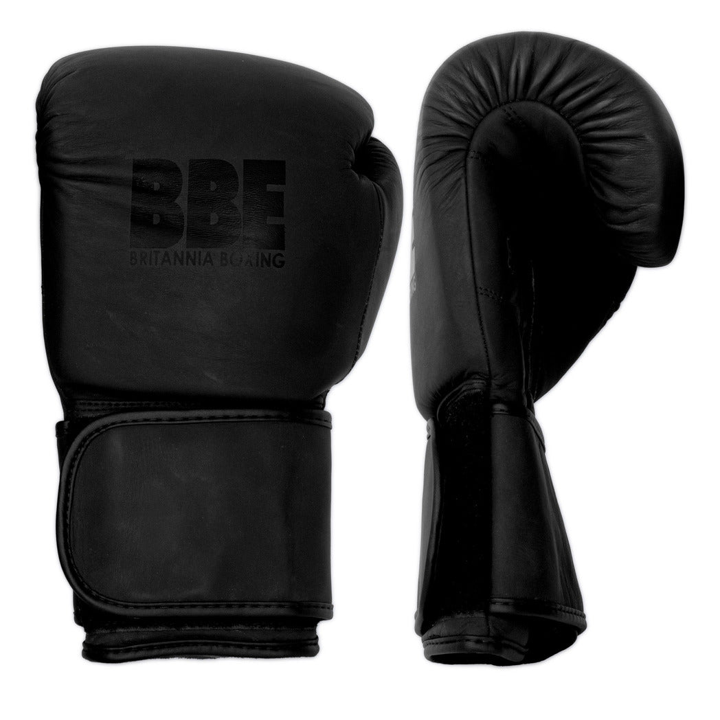 Gants de boxe en cuir noir mat BBE Boxing UNIFY4