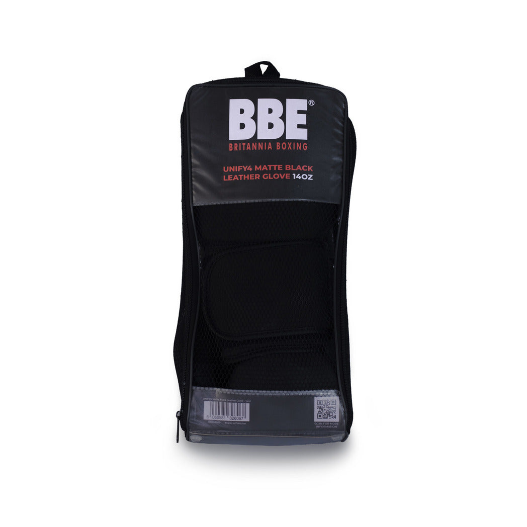 Gants de boxe en cuir noir mat BBE Boxing UNIFY4