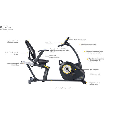 LifeSpan Recumbent Bike R5i Self-Generating