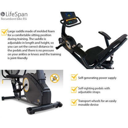 LifeSpan Recumbent Bike R5i Self-Generating