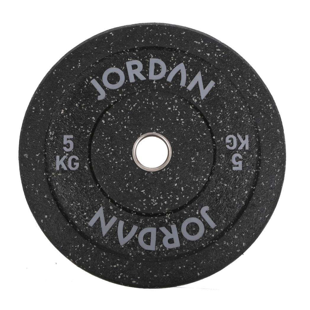 JORDAN HG Black Rubber Bumper Weight Plates - Coloured Fleck