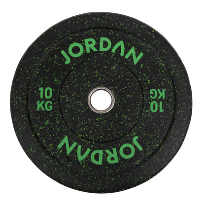 JORDAN HG Black Rubber Bumper Weight Plates - Coloured Fleck