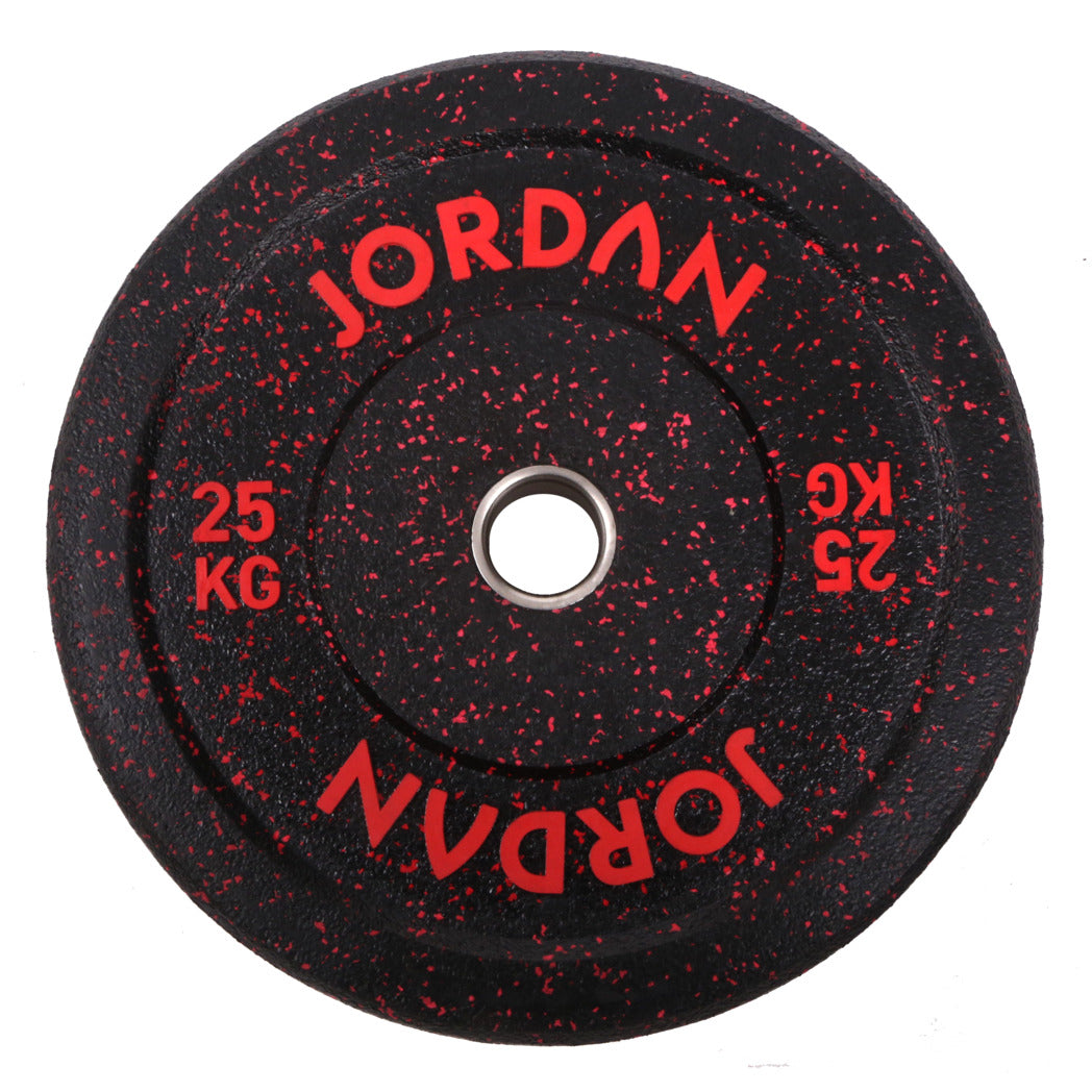 JORDAN HG Black Rubber Bumper Weight Plates - Coloured Fleck