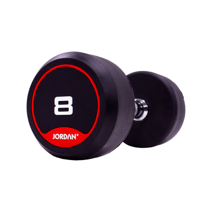 JORDAN Classic Rubber Dumbbells - Up to 70kg (Red)