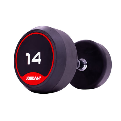 JORDAN Classic Rubber Dumbbells - Up to 70kg (Red)