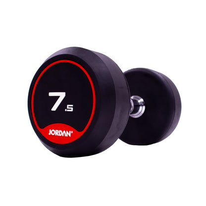 JORDAN Classic Rubber Dumbbells - Up to 70kg (Red)