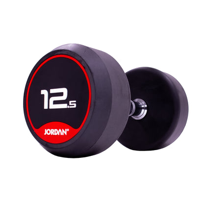 JORDAN Classic Rubber Dumbbells - Up to 70kg (Red)