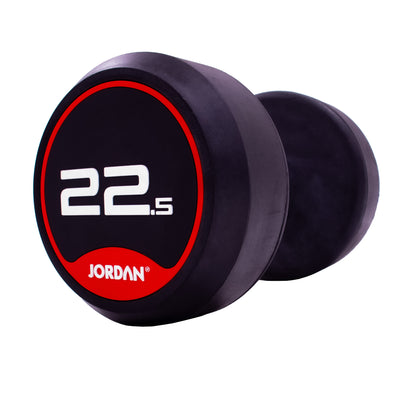 JORDAN Classic Rubber Dumbbells - Up to 70kg (Red)