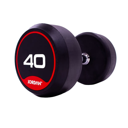 JORDAN Classic Rubber Dumbbells - Up to 70kg (Red)