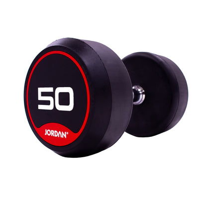 JORDAN Classic Rubber Dumbbells - Up to 70kg (Red)