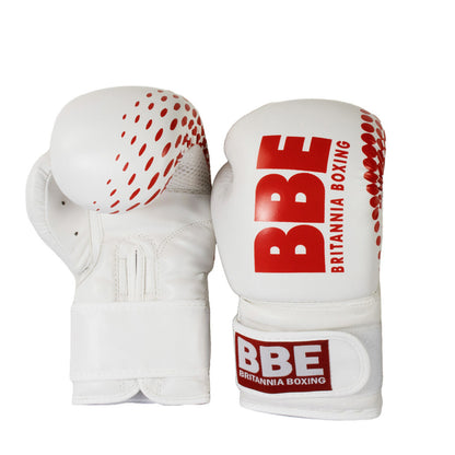 BBE Boxing White PVC Sparring Boxing Gloves - 8oz