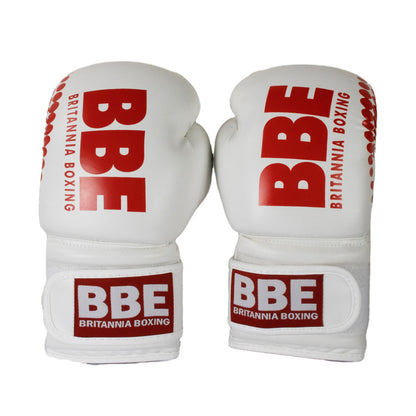 BBE Boxing White PVC Sparring Boxing Gloves - 8oz