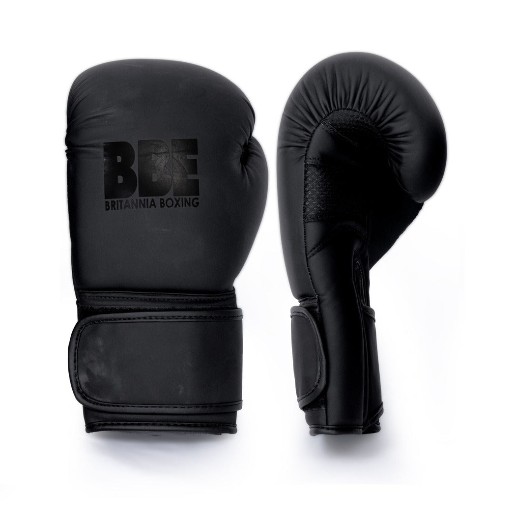 BBE Boxing Matte Black Sparring/Bag Boxing Gloves