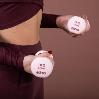 Elina Pilates Neoprene Dumbbell Weights 1kg
